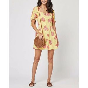 LOST & WANDER Tamarindo Floral Ruched Mini Dress
